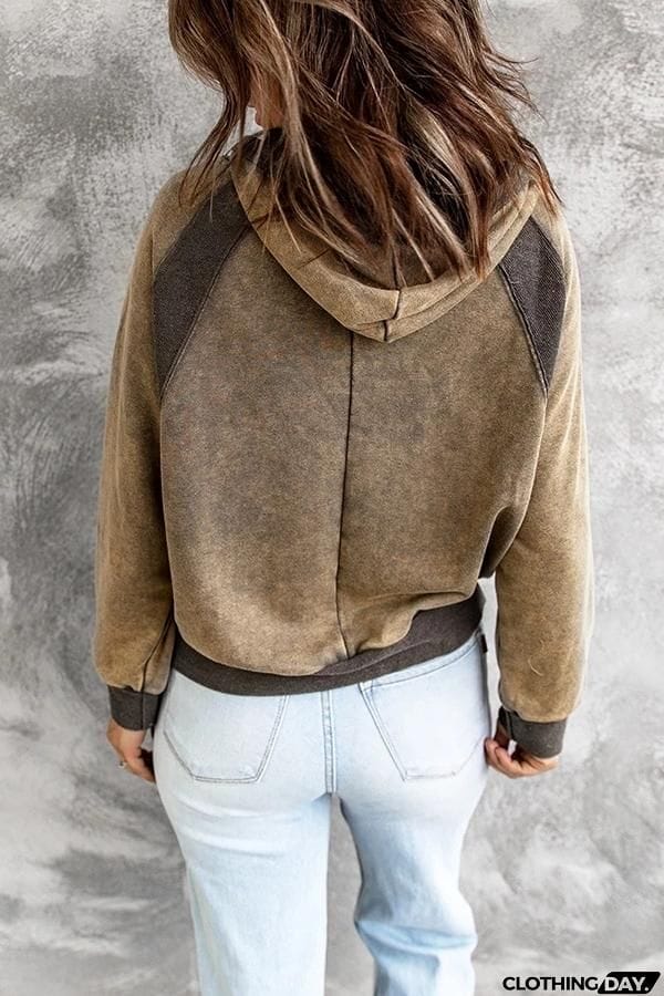 Morning Coffee Vintage Patchwork Hoodie