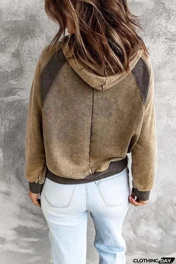 Morning Coffee Vintage Patchwork Hoodie