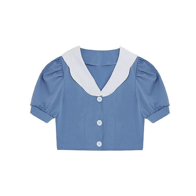 Cartoon Snow White Short-sleeved Top+Fishtail Skirt Two Piece Set SP15160
