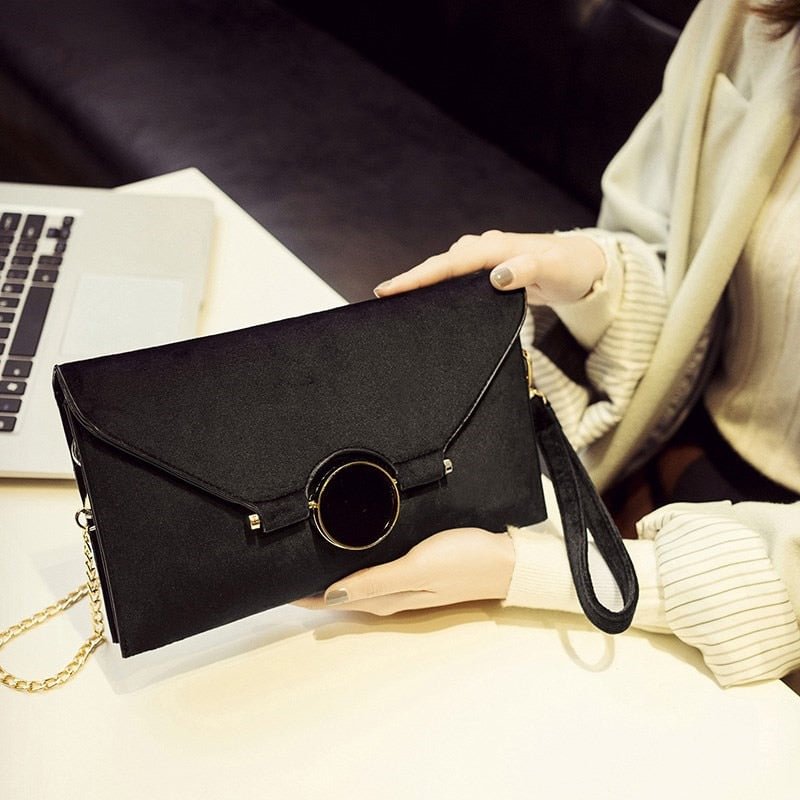 Women envelope clutch bag velvet design ladies Clutches chain messenger bag for female Crossbody bag luxury velour evening bags