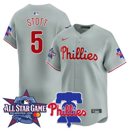 Men's Philadelphia Phillies #5 Bryson Stott Gray 2026 MLB All-Star Jersey