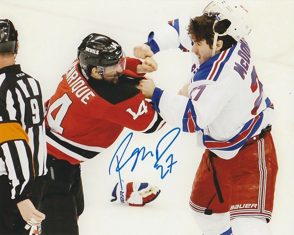 RYAN McDONAGH SIGNED NEW YORK NY RANGERS FIGHT 8x10 Photo Poster painting! Autograph PROOF!