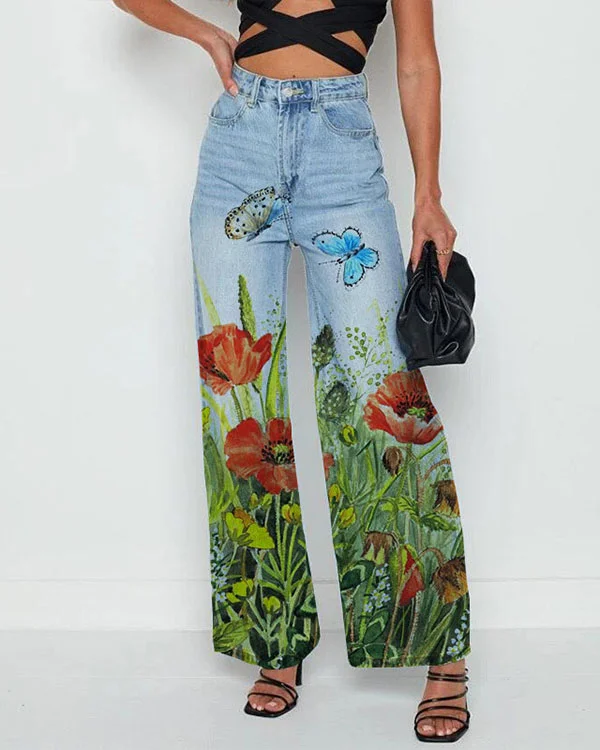 Floral Loose Jeans