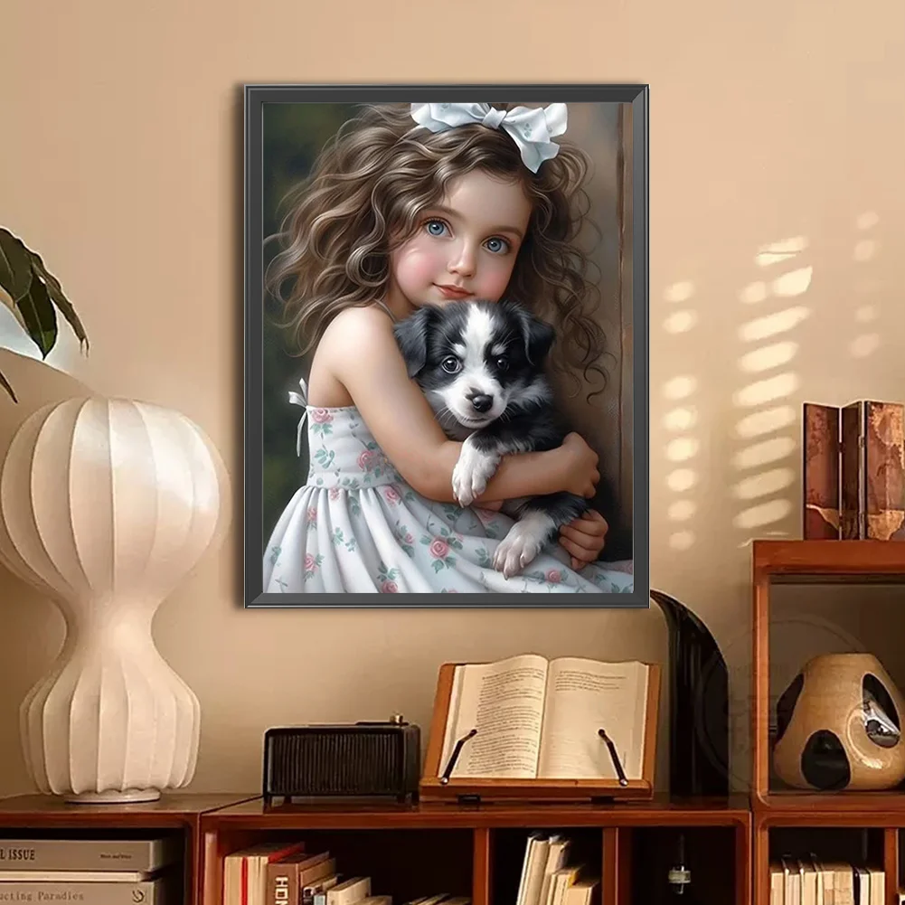 Diamond Painting - Full Round Drill - Sweet Girl(Canvas|30*40cm)