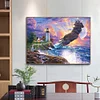 Eagle and lighthouse-11CT Stamped Cross Stitch 60*45cm