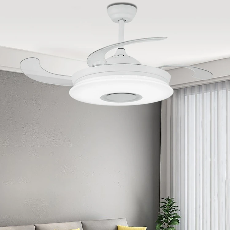 Modern LED Pendant Fan Light Remote Control Bedroom Living Room Dining Room Pendant Light Bluetooth Speaker APP