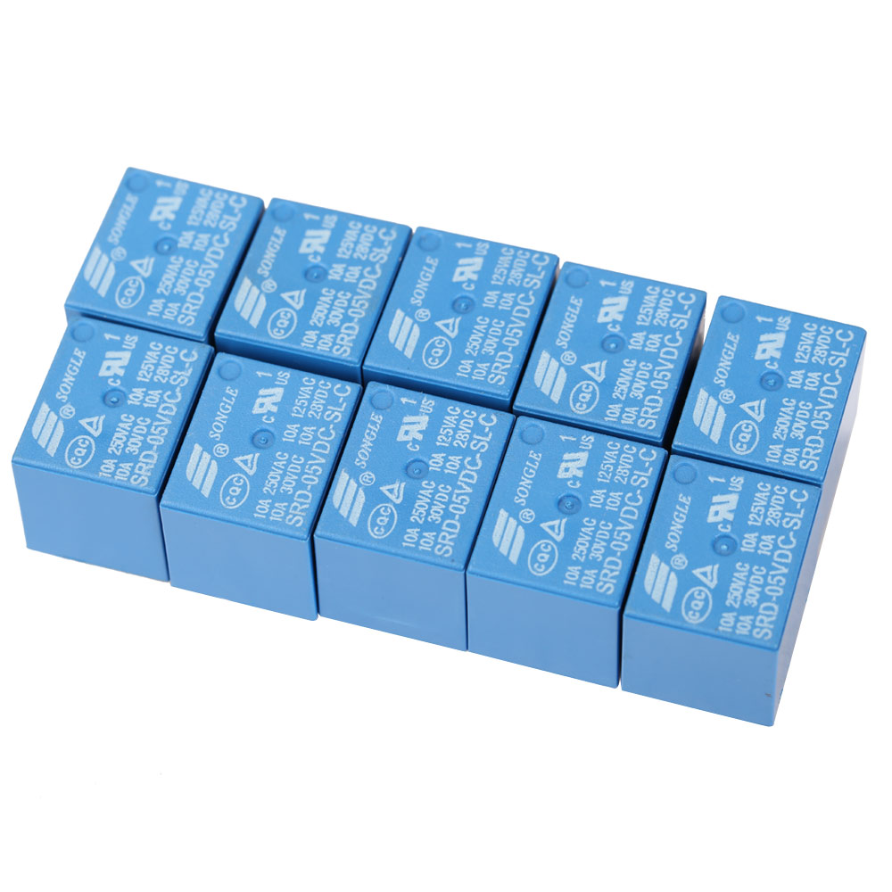 

10Pcs T73-5V Srd-5Vdc-Sl-C 5 Pin 250V Ac 28V Dc Power Relay, 501 Original