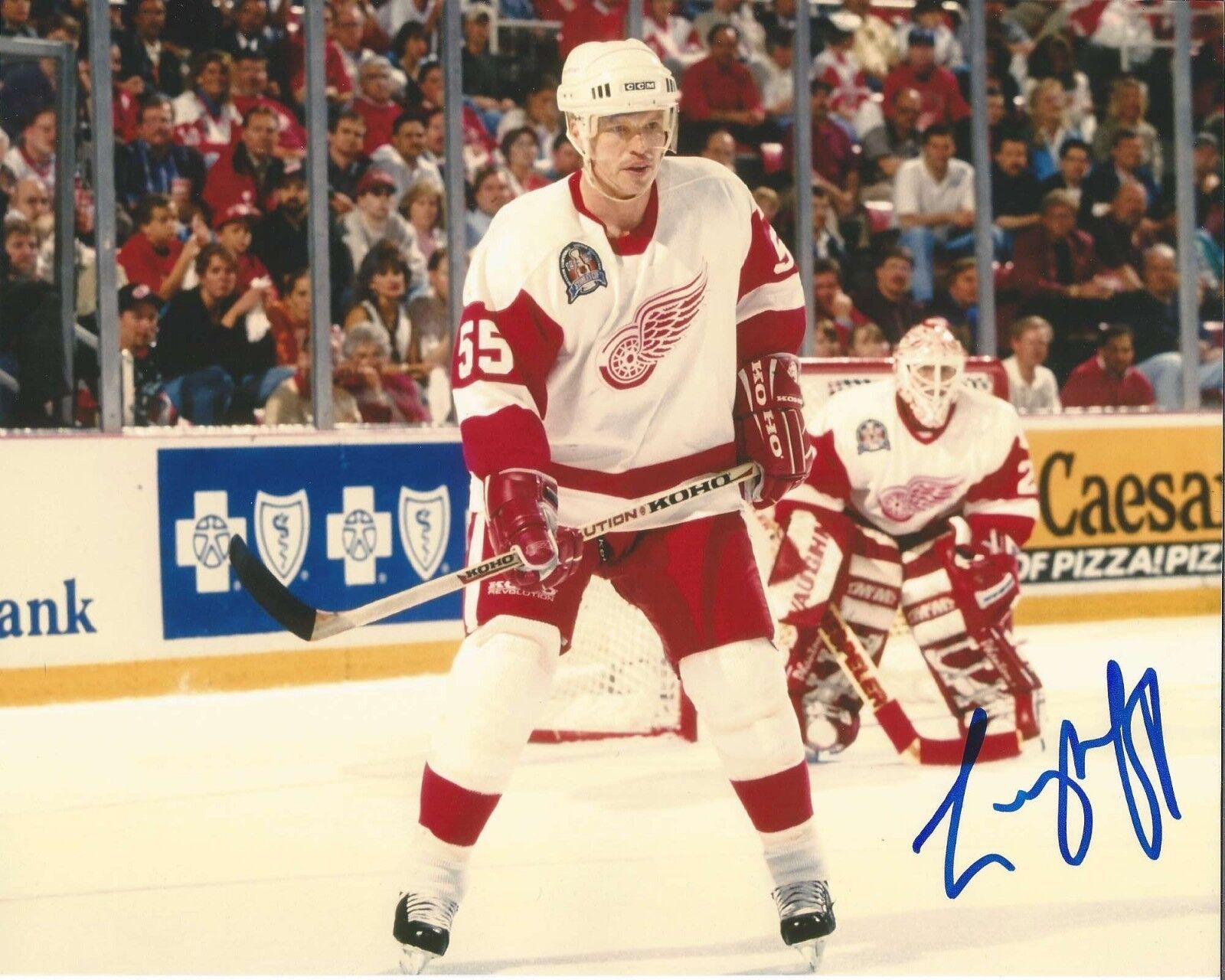 DETROIT RED WINGS LARRY MURPHY SIGNED 8X10 Photo Poster painting C PITTSBURGH PENGUINS NHL W/COA