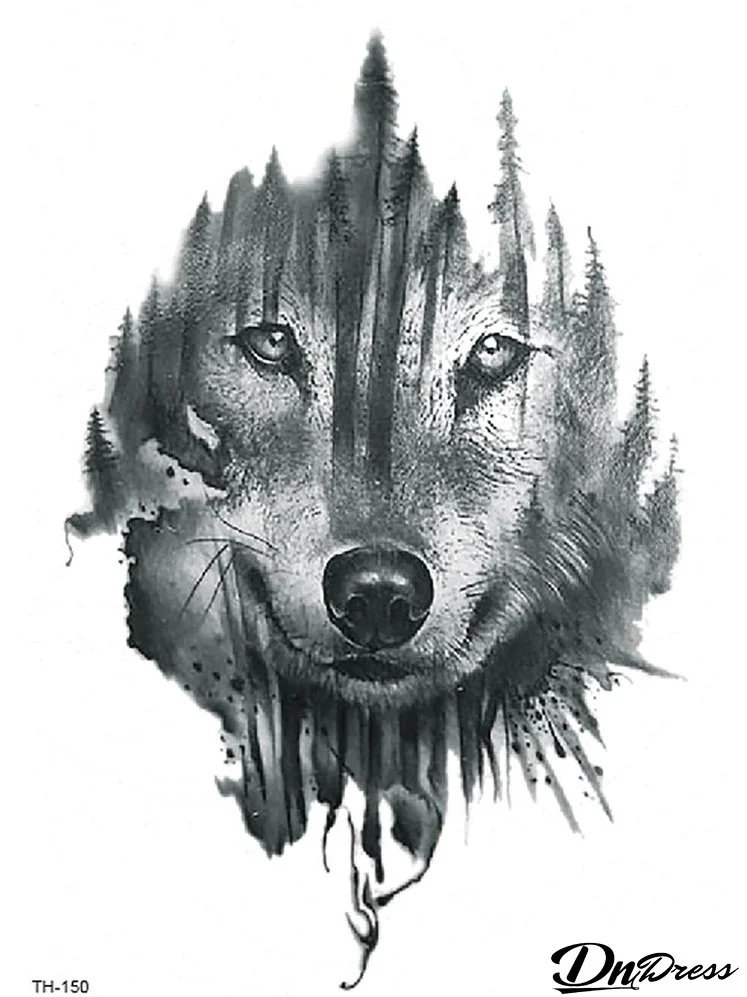 Wolf Face Tattoo Sticker