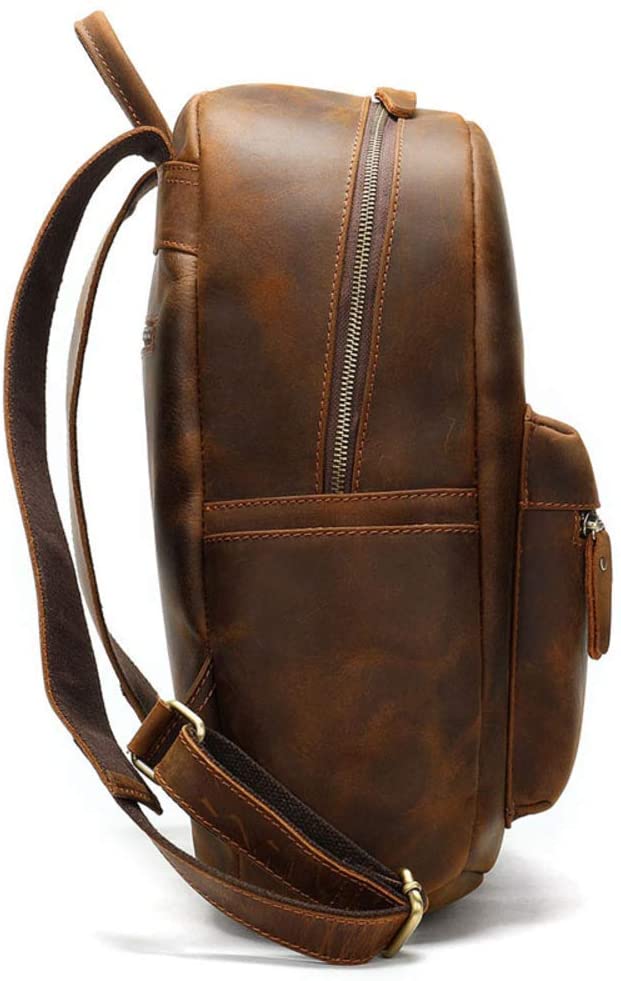 Leather Backpack Men Women Vintage Laptop Crazy Horse Leather Backpacks for School Bag Travel Backpack Male Bag