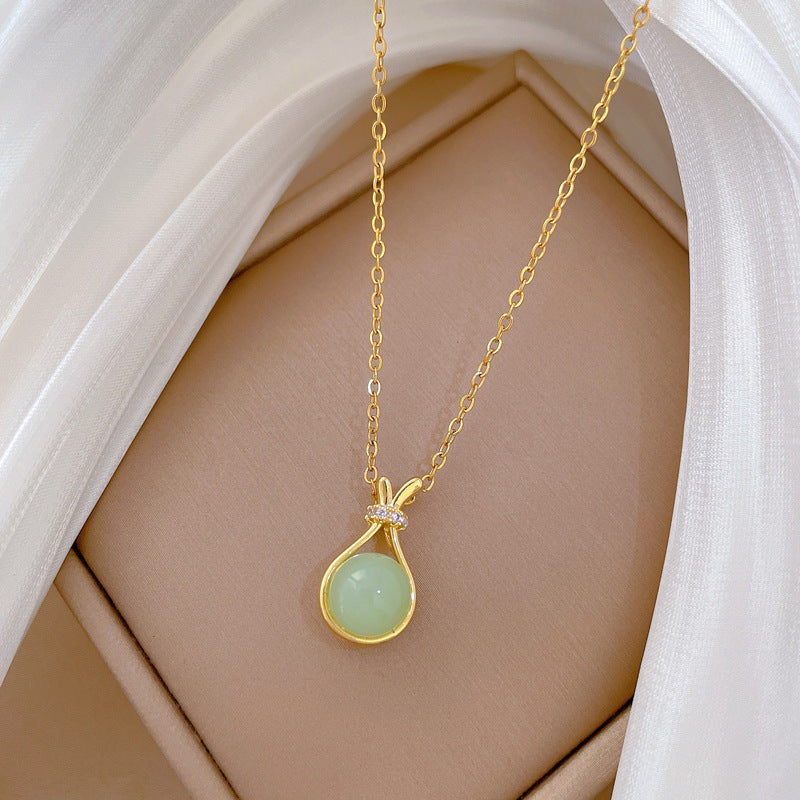 Simple Lucky Bag Full Of Diamonds Fashionable And Gorgeous Full Of Diamond Necklace Female Versatile Clavicle Chain Titanium Steel