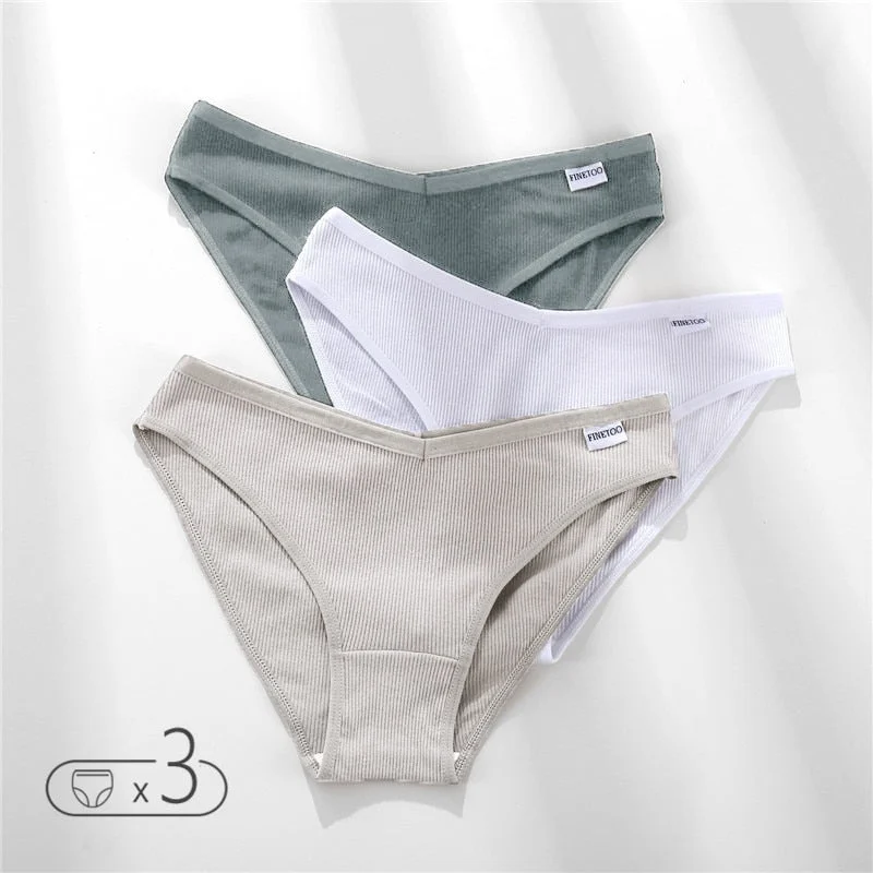 FINETOO Cotton Underwear Women M-XL Panties Fashion V Waist Underpants Low-rise Women's Briefs Soft Panty Comfortable Lingerie