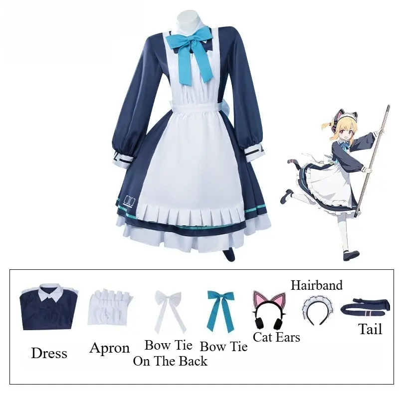 [Wetrose] In Stock Blue Archive Saiba Momoi Maid Outfit Cosplay Costume