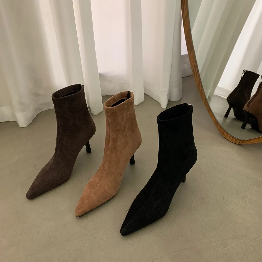 Churchf Churchf Women's Shoes 2023 New Autumn And Winter With Velvet Korean Small Ankle Boots