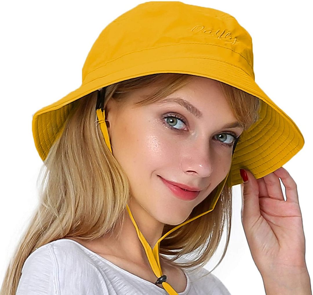 Womens Large Bucket Sun Hat with Detachable Chin Strap Quick Dry Water Resistant