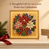 DIY Christmas Pearl Painting Lighted Wall Art ,Diamond Painting LED Picture with Inner Frame, Handmade Beaded Christmas Decor with Warm Glow Lights, Holiday Home Decoration Gift for Living Room Bedroom