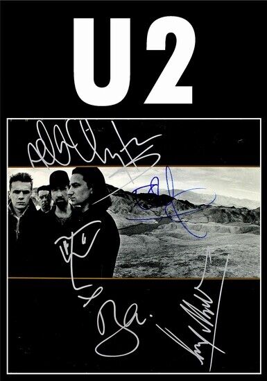 U2 - SIGNED LP COVER - THE JOSHUA TREE - Photo Poster painting POSTER INSERT