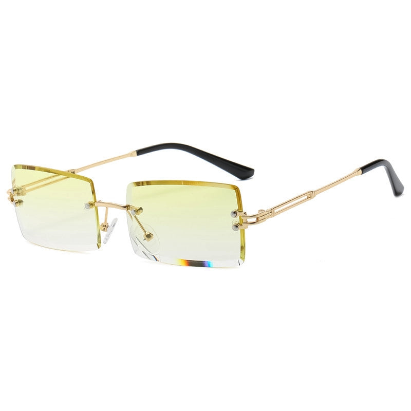 Sweet Color Block Ac Square Pearl Frameless Women’s Sunglasses