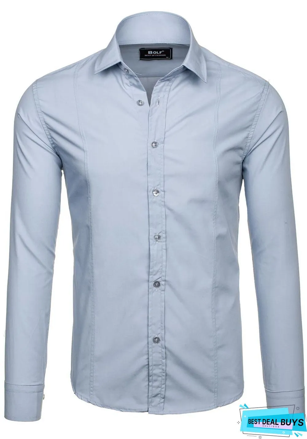 Men's Long Sleeve Men's Shirt Solid Color Shirt Men Commuter