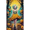 (40*70cm)Halloween PumpkinGirl - Round AB Drill Diamond Painting