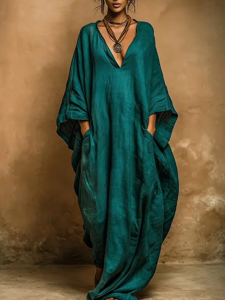 Bohemian Linen And Cotton Kaftan Robe