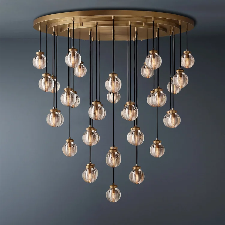 Pearl Round Living Room Chandelier Vintage Light Fixture 48" Vjlight