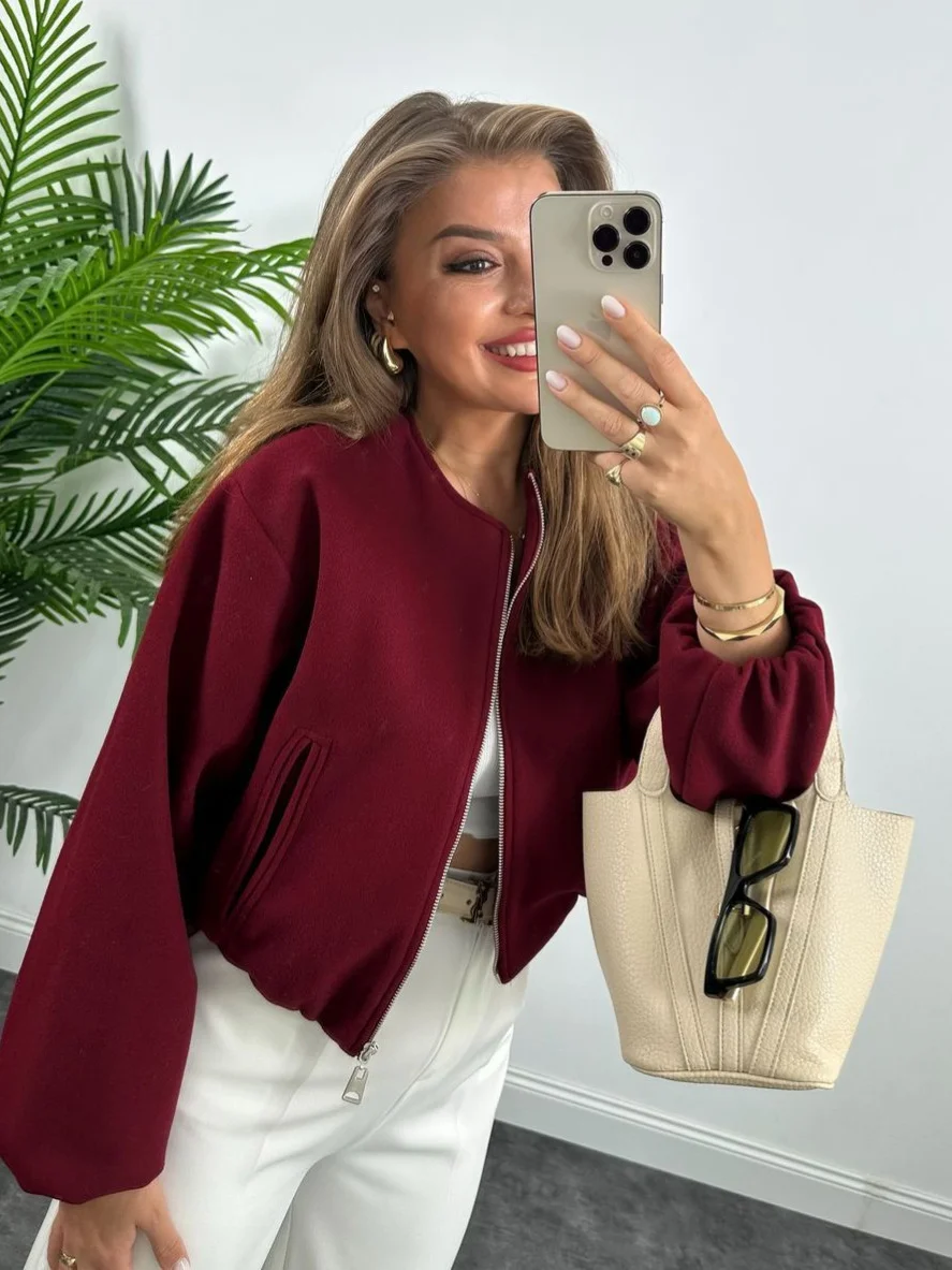 Nigikala Nigikala And Autumn 2025 Fashion New Soft Bomber Jacket Women's M56867