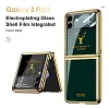 Luxury Deer Pattern Electroplating Tempered Glass Case For Samsung Z Flip 3 5G