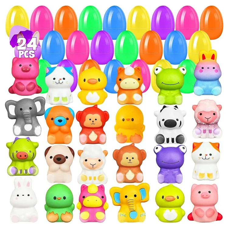 24 PCS Easter Eggs Prefilled Slow Rising Squishy Toys 