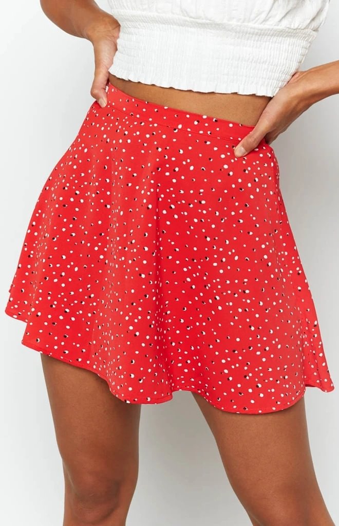 Easter Egg Print High Waist Flared Mini Skirt - Colorful Short Umbrella Skirt For Women - View #7