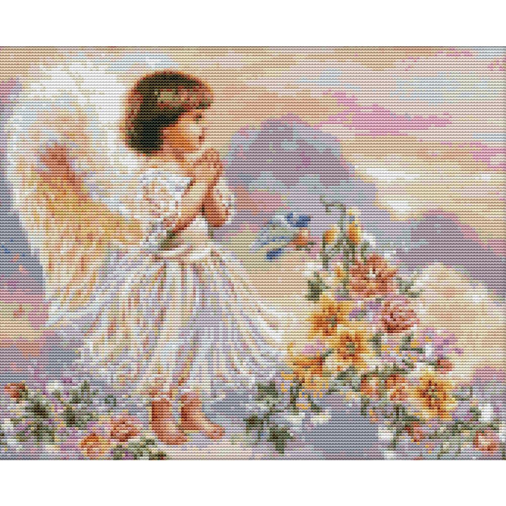 

Little Angel - 14CT Stamped Cross Stitch - 40*34CM, 501 Original