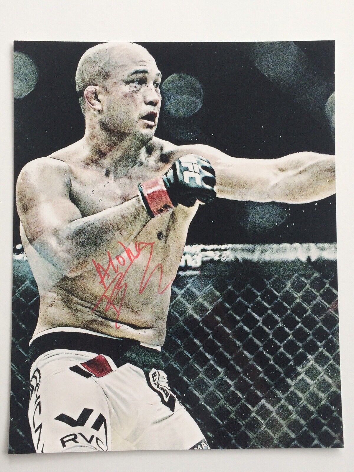 BJ Penn MMA UFC Signed 8x10 Photo Poster painting AUTO Will Pass BAS JSA