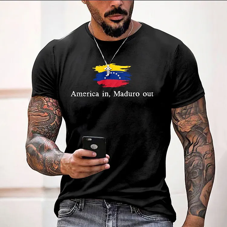 Men's Free Venezuela Inspired Short-sleeved T-shirt