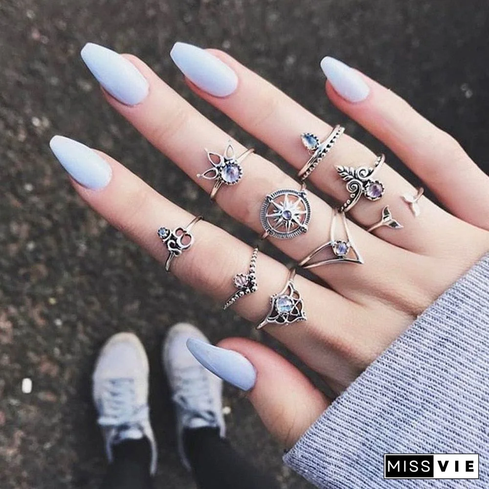 30 Styles Trendy Boho Midi Knuckle Ring Set For Women Crystal Geometric Finger Rings Fashion Bohemian Jewelry