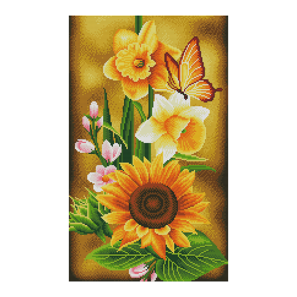

Sunflower - 11CT Stamped Cross Stitch - 35*56CM, 501 Original