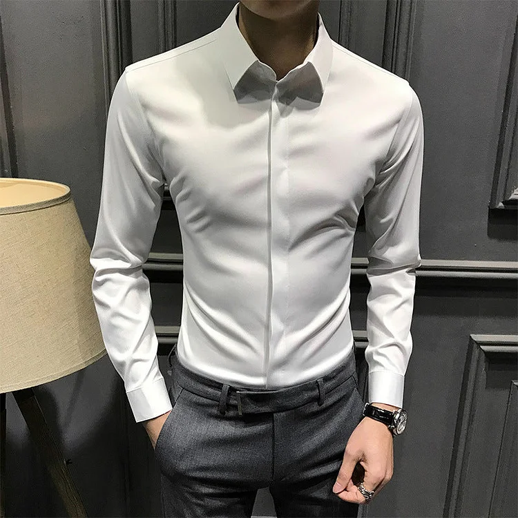 Camisa Masculina Sem Amassados, com Botões