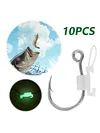 10pcs Luminous Live Shrimp Fixing Hook Metal Barbed Fishhook Live Shrimp Hooks