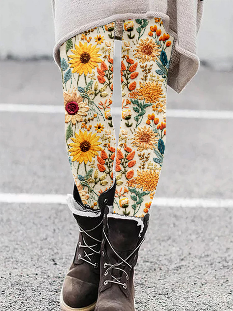 Embroidery Leggings