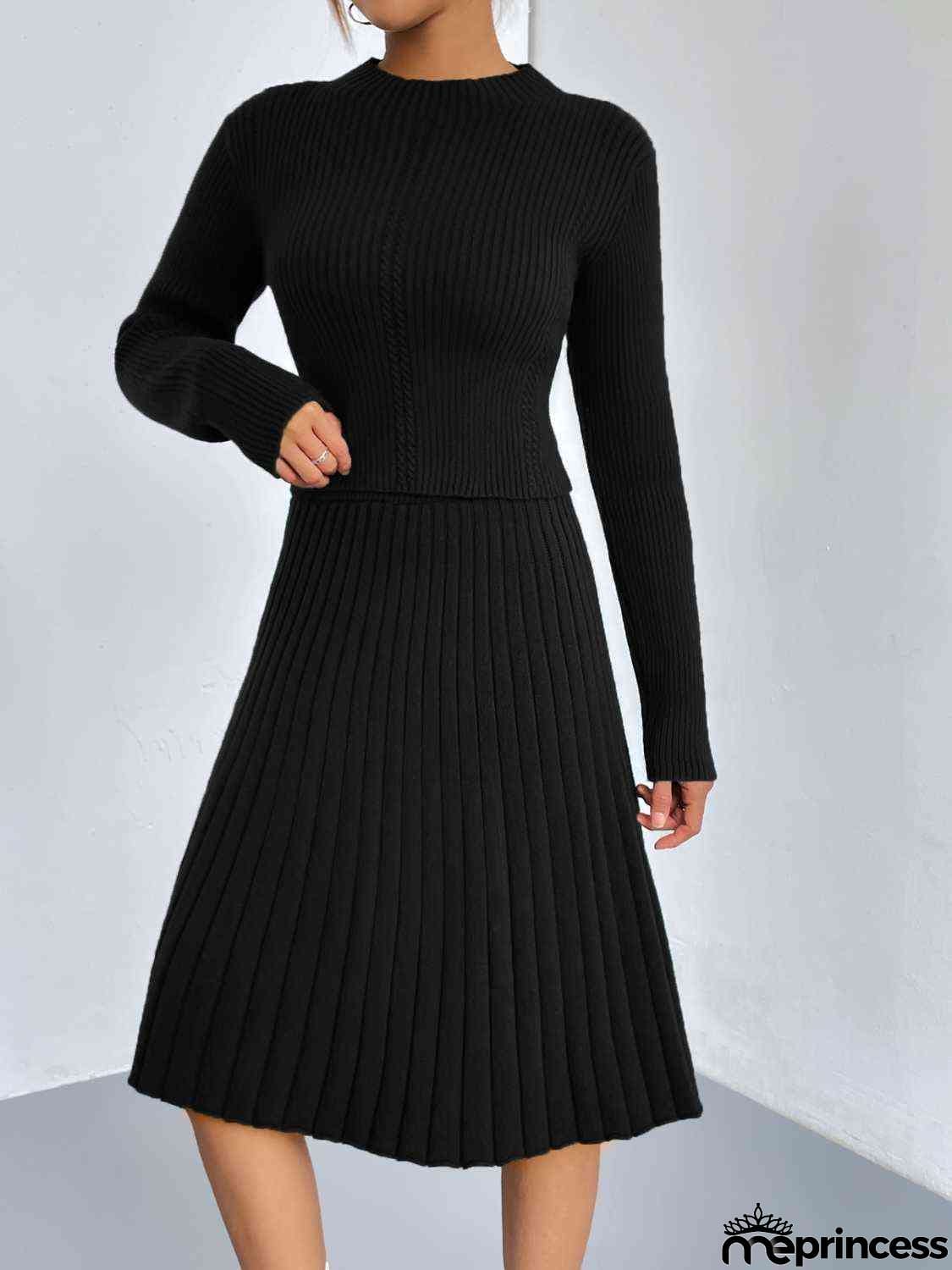 Rib-Knit Sweater and Skirt Set