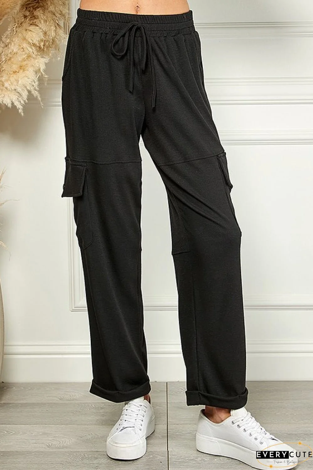 Blumin Apparel Full Size Elastic Waist Cuffed Cargo Pants