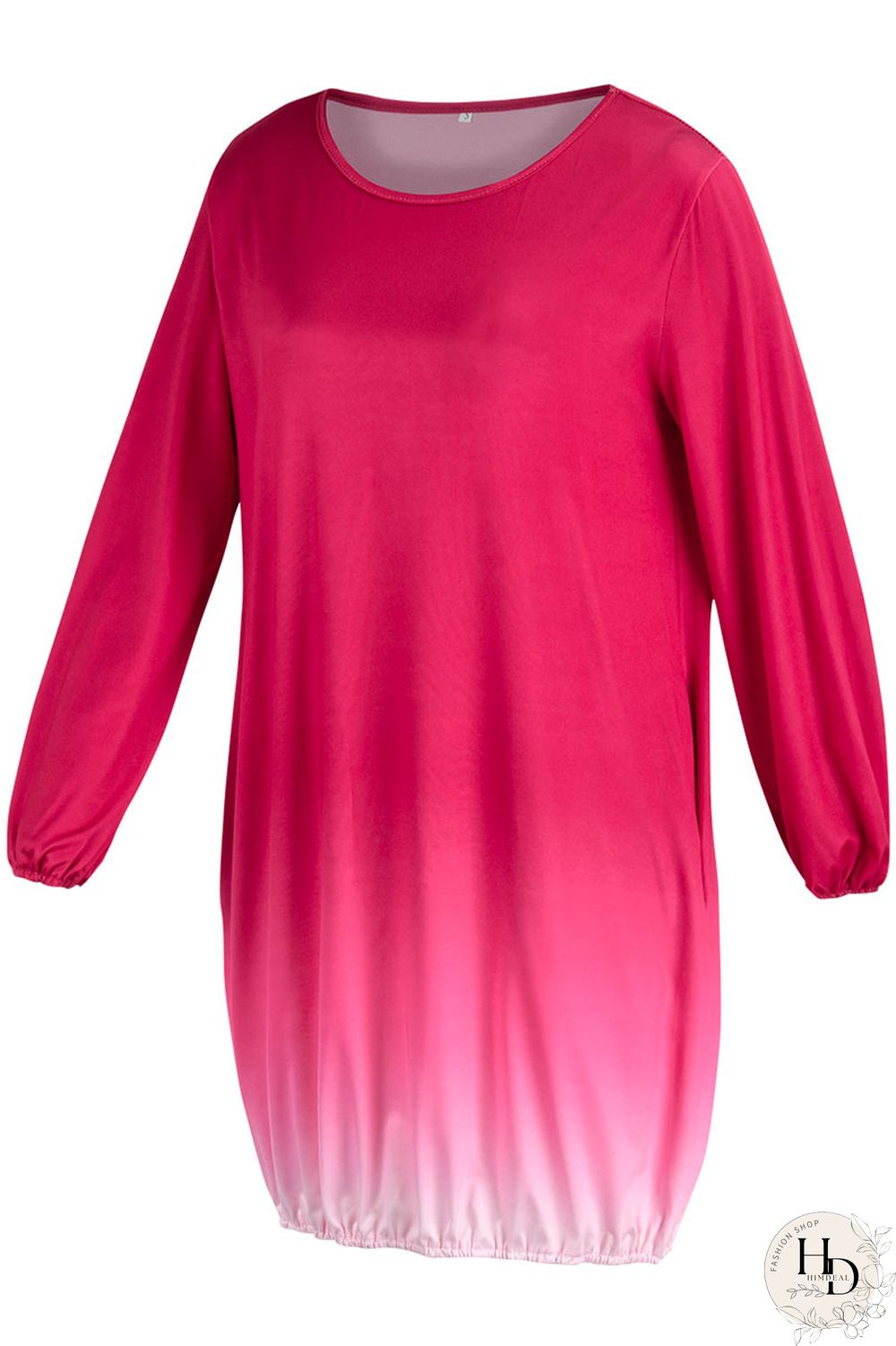 Tibetan Blue Casual Gradual Change Print Patchwork O Neck Dresses