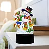 DIY Diamond Painting 7 Color Night Light Lamp Home Decoration Ornament Gift Kit(Snowman)