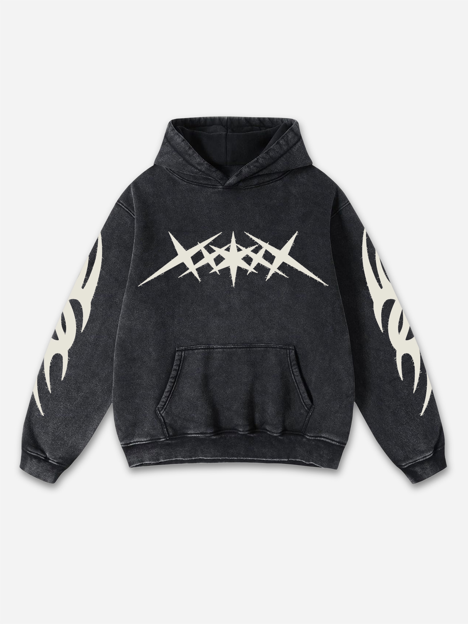 Sopula Vintage Graphics Print Acid Washed Oversized Hoodie - SOPULA