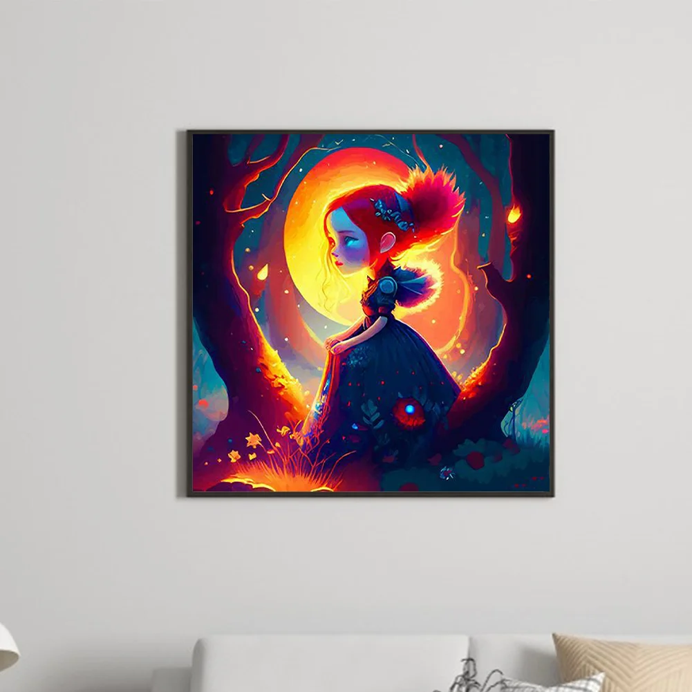 Full Round Diamond Painting 30*30cm - Little Girl