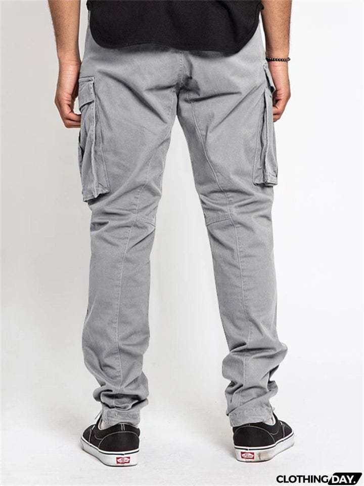 Spring Autumn Trendy Multi-pocket Men's Cargo Trousers