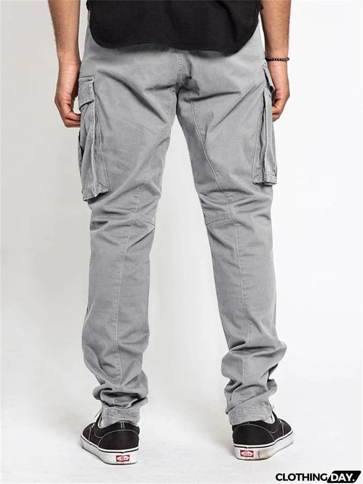 Spring Autumn Trendy Multi-pocket Men's Cargo Trousers