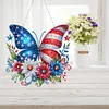 DIY Flag Butterfly Double Sided Acrylic Diamond Painting Hanging Pendant