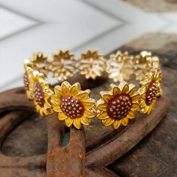 Sunflower Charm Stretch Bracelet