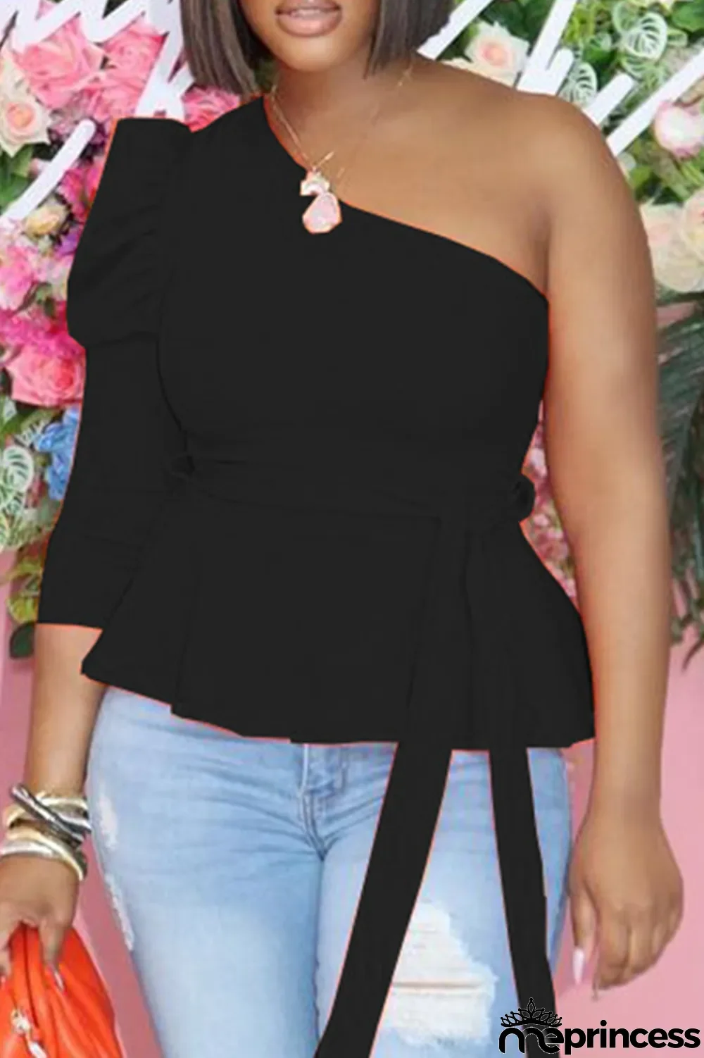 Yellow Fashion Casual Solid Backless Oblique Collar Tops