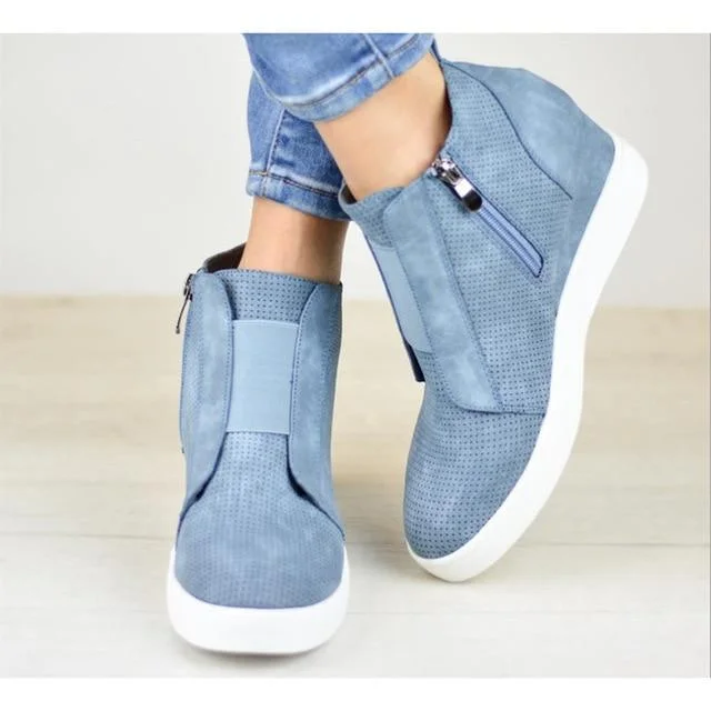 Chic Wedges Ankle Boots For Women Casual Platform Shoes Woman Plus Size Boots | EGEMISS